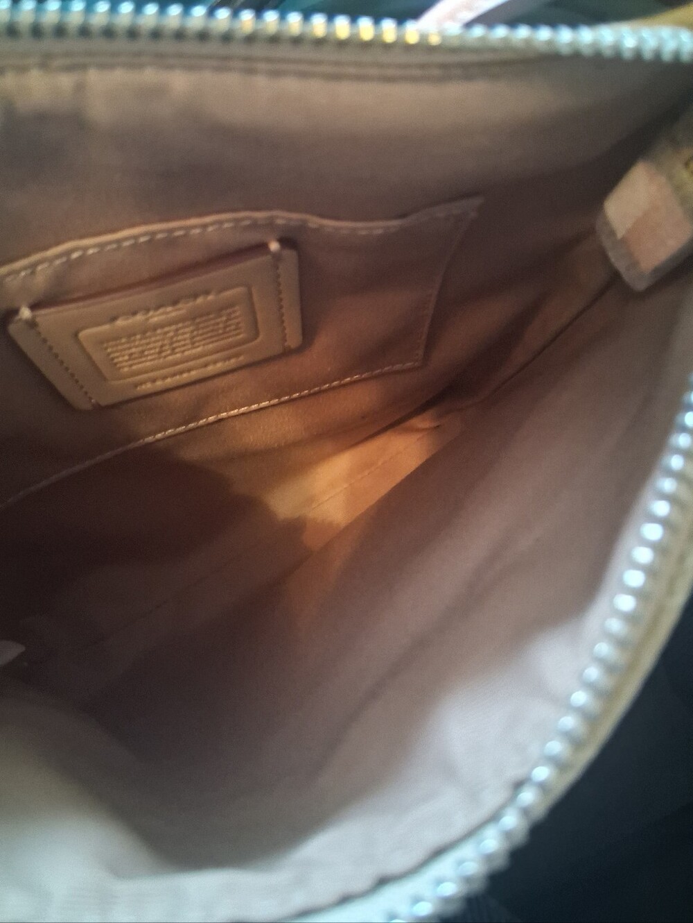 Coach Khaki/Faded Blush Mini Rowan Signature Canvas & Leather File Bag- CS182 - Picture 13 of 16